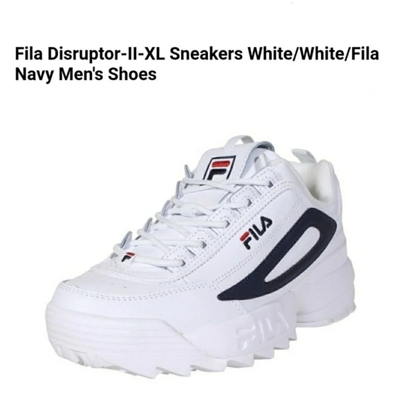 Fila Disruptor-II-XL Sneakers White/White/Fila Navy size 7.5 - Picture 1 of 10